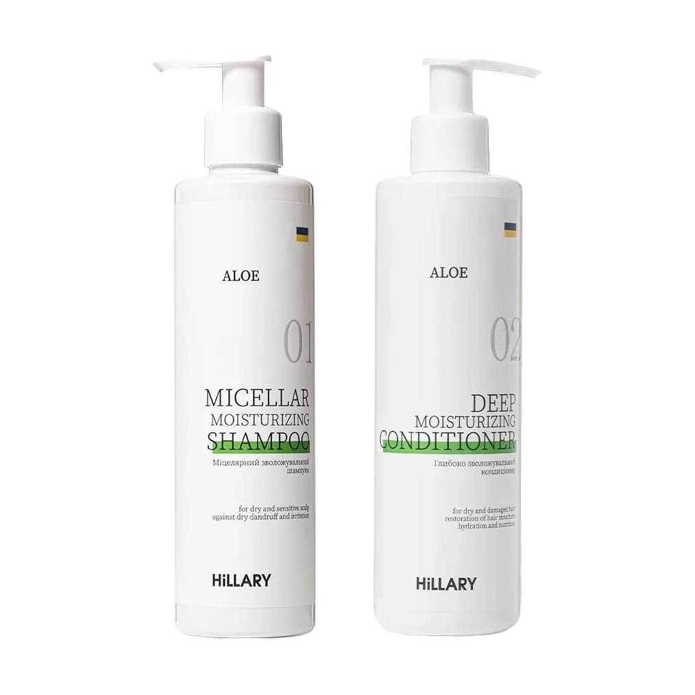 Набір Hillary Aloe Deep Moisturizing для сухого волосся (шампунь, 250 мл + кондиціонер, 250 мл)